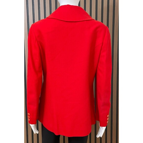 Pendleton Women's 12 Red Blazer Wool Coat Notch Lapel Single-Breasted Vintage - Picture 2 of 11